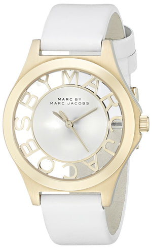 Marc Jacobs Henry Skeleton White Dial White Leather Strap Watch for Women - MBM1339
