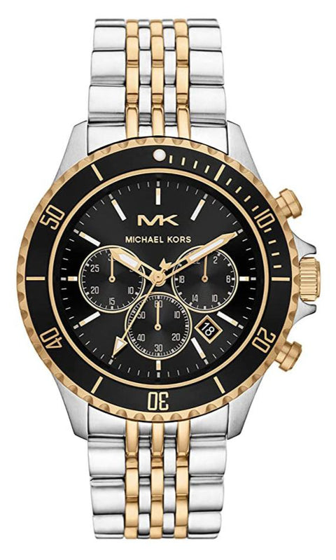 Michael Kors Bayville Chronograph Black Dial Two Tone Steel Strap Watch For Women - MK8872