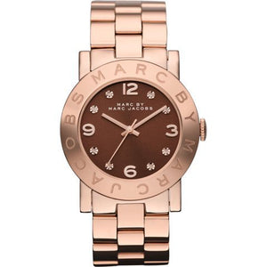 Marc Jacobs Amy Purple Rose Gold Steel Strap Watch for Women - MBM8616
