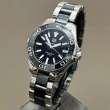 Tag Heuer Aquaracer Quartz Black Dial Two Tone Steel Strap Watch for Men - WAY131A.BA0913