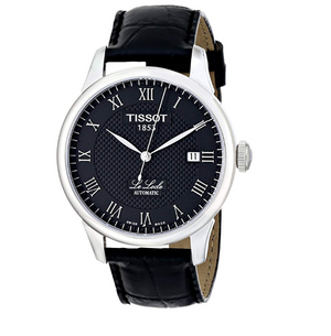 Tissot T Classic Le Locle Automatic Black Dial Black Leather Strap Watch For Men - T41.1.423.53
