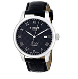Tissot T Classic Le Locle Automatic Black Dial Black Leather Strap Watch For Men - T41.1.423.53