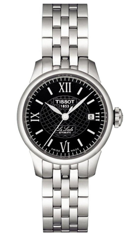 Tissot Le Locle Automatic Small Lady Black Dial Silver Steel Strap Watch For Women - T41.1.183.53