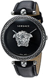 Versace Palazzo Empire Black Dial Black Leather Strap Watch for Women - VCO060017