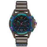 Versace Icon Active Chronograph Quartz Black Dial Black Steel Strap Watch For Men - VEZ701022