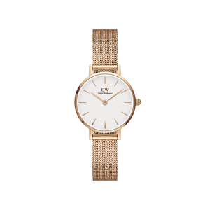 Daniel Wellington Petite Melrose White Dial Rose Gold Mesh Strap Watch For Women - DW00100305