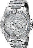 Guess Zeus Multifunction Diamonds Silver Dial Silver Steel Strap Watch for Men - GW0209G1