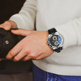 Maurice Lacroix Aikon Chronograph Black Dial Black Leather Strap Watch for Men - AI1018-SS001-330-2