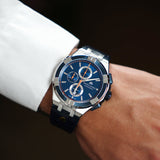 Maurice Lacroix Aikon Chronograph Blue Dial Blue Leather Strap Watch For Men - AI1018-SS001-432-4
