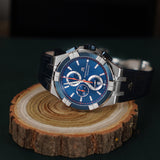 Maurice Lacroix Aikon Chronograph Blue Dial Blue Leather Strap Watch For Men - AI1018-SS001-432-4