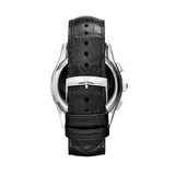 Emporio Armani Valente Chronograph Black Dial Black Leather Strap Watch For Men - AR1633