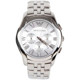 Emporio Armani Velente Chronograph Quartz Silver Dial Silver Steel Strap Watch For Men - AR1702