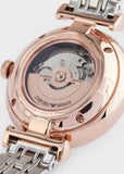 Emporio Armani Gianni T-Bar Analog White Dial Two Tone Steel Strap Watch For Women - AR60019