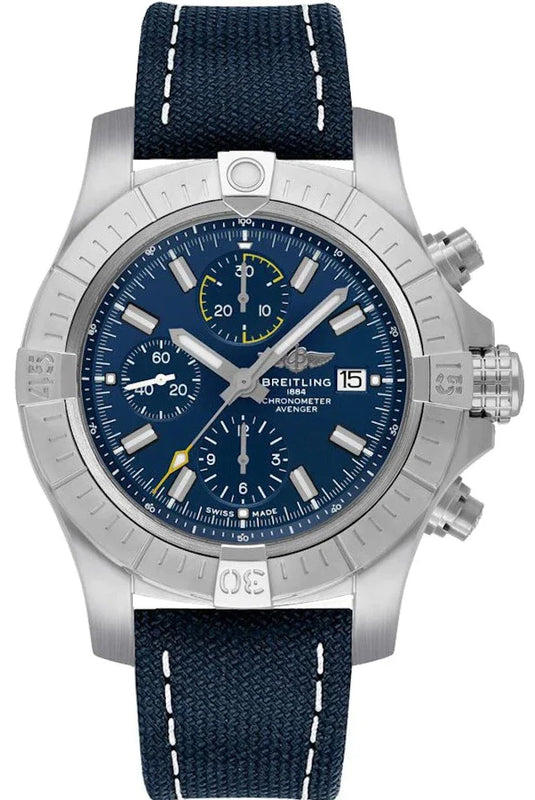 Breitling Avenger Chronograph 43 Blue Dial Blue Nylon Strap Watch for Men - A13385101C1X1