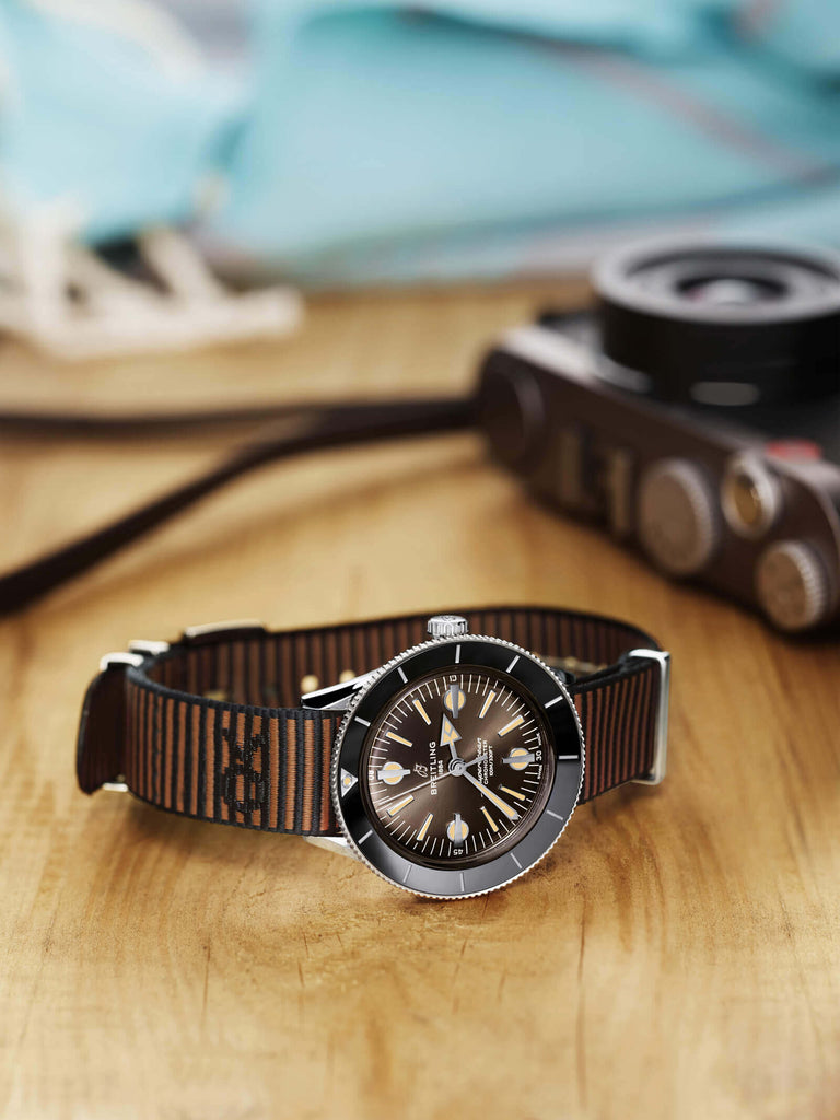 Breitling Superocean Heritage '57 Outerknown Brown Dial Brown NATO Strap Watch for Men - A103703A1Q1W1