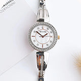 Bulova Crystals Mother of Pearl Dial Two Tone Steel Strap Watch for Women - 98X108