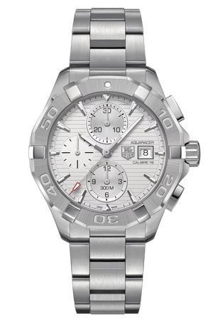 Tag Heuer Aquaracer Caliber 16 Automatic Chronograph White Dial Silver Steel Strap Watch for Men - CAY2111.BA0927
