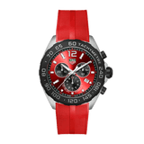 Tag Heuer Formula 1 Chronograph Red Dial Red Rubber Strap Watch for Men - CAZ101AN.FT8055