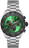 Tag Heuer Formula 1 Chronograph Green Dial Silver Steel Strap Watch for Men - CAZ101AP.BA0842