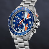 Tag Heuer Formula 1 Gulf Edition Chronograph Blue Dial Silver Steel Strap Watch for Men - CAZ101AT.BA0842