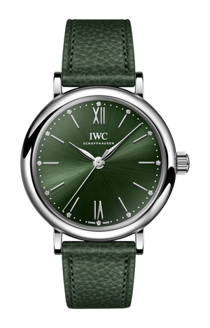 IWC Portofino Automatic Automatic Green Dial Green Leather Strap Watch for Women - IW357412