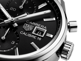Tag Heuer Carrera Automatic Chronograph Black Dial Silver Steel Strap Watch for Men - CBK2110.BA0715