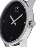 Calvin Klein Stately Black Dial Silver Steel Strap Watch for Women - K3G2312S