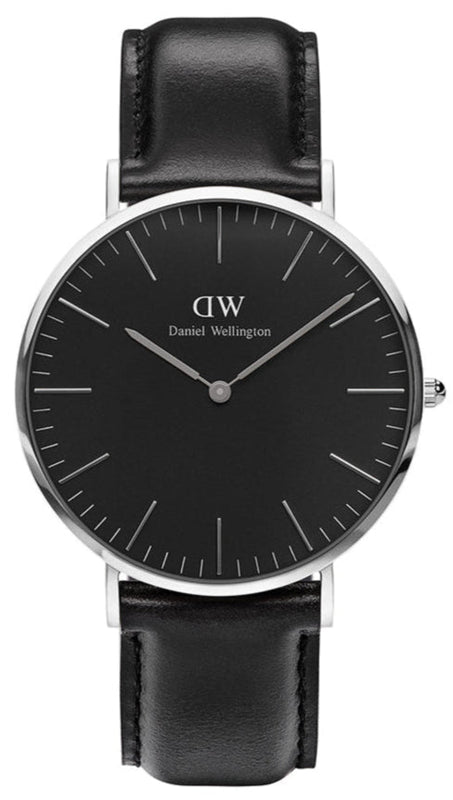 Daniel Wellington Classic Sheffield Black Dial Black Leather Strap Watch For Men - DW00100133
