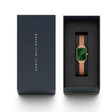 Daniel Wellington Pressed Melrose Emerald Green Rose Gold Mesh Strap Watch For Women - DW00100445