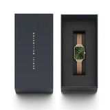 Daniel Wellington Pressed Melrose Emerald Green Rose Gold Mesh Strap Watch For Women - DW00100445