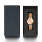 Daniel Wellington Petite Rose Gold Dial Rose Gold Mesh Bracelet Watch For Women - DW00100470