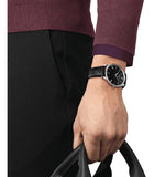 Tissot T Classic Bridgeport Black Dial Black Leather Strap Watch For Men - T097.410.16.058.00