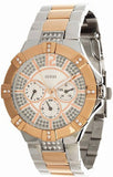 Guess Vista Analog Diamonds Silver Dial Two Tone Steel Strap Watch for Women - W0024L1