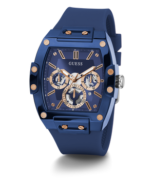 Guess Phoenix Multifunction Blue Dial Blue Rubber Strap Watch for Men - GW0203G7