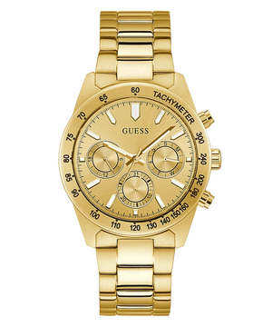 Guess Analog Chronograph Gold Dial Gold Steel Strap Watch for Men - GW0329G3