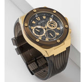 Guess Poseidon Chronograph Black Dial Black Silicone Strap Watch For Men - GW0425G1