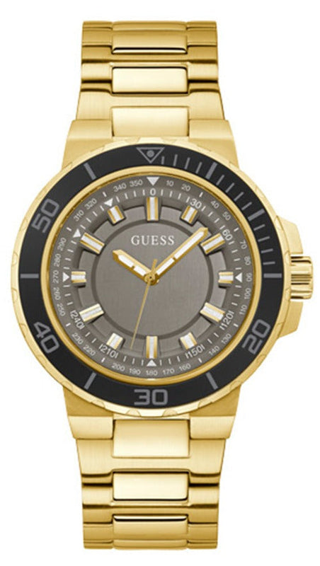 Guess Track Grey Dial Gold Steel Strap Watch for Men - GW0426G2
