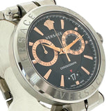 Versace Aion Chronograph Black Dial Silver Steel Strap Watch For Men - VE1D01019