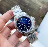 Tag Heuer Aquaracer Quartz Diamonds Blue Dial Silver Steel Strap Watch for Women - WAY131N.BA0748