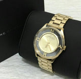 Marc Jacobs Marc Tether Transparent Gold Dial Gold Steel Strap Watch for Women - MBM3413