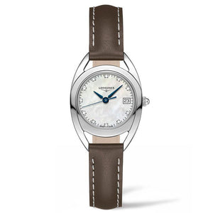 Longines Equestrian Mother of Pearl Dial Brown Leather Strap Watch for Women - L6.136.4.87.2