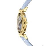 Versace V-Motif Grey Dial Blue Leather Strap Watch for Women - VERE00318