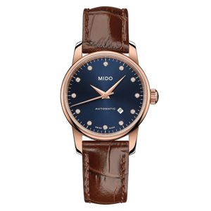 Mido Baroncelli Automatic Midnight Blue Dial Brown Leather Strap Watch For Women - M7600.3.65.8