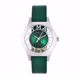 Marc Jacobs Henry Skeleton Green Dial Green Leather Strap Watch for Women - MBM1336