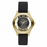 Marc Jacobs Henry Skeleton Black Dial Black Leather Strap Watch for Women - MBM1340