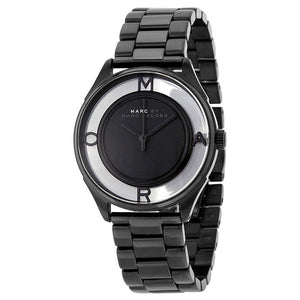 Marc Jacobs Tether Transparent Black Dial Black Steel Strap Watch for Women - MBM3419