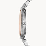 Michael Kors Darci Orange Dial Silver Stainless Steel Strap Watch for Women - MK3218