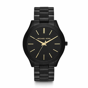 Michael Kors Slim Runway Black Dial Black Stainless Steel Strap Watch for Women - MK3221