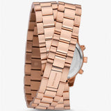 Michael Kors Runway Chronograph Analog Rose Gold Dial Rose Gold Steel Strap Watch for Women - MK7453