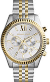 Michael Kors Lexington Silver Dial Two Tone Steel Strap Watch for Men - MK8344